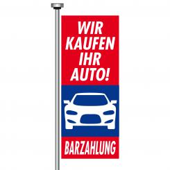 Flag "Barzahlung" red/blue 