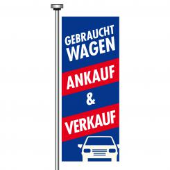 Flag "Ankauf & Verkauf" red/blue 