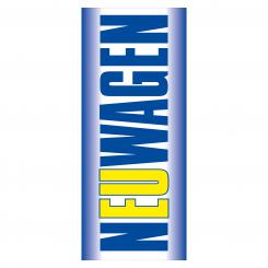 Fahne "Neuwagen", blau / gelb 