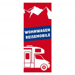 Fahne Wohnwagen & Reisemobile rot/blau 