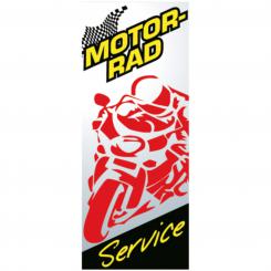 Fahne "Motorrad-Service" 3 farbig,  300 x 120 cm 