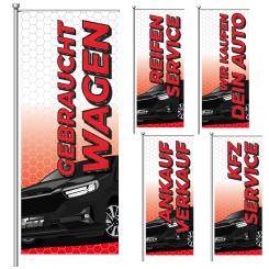 Fahnen, rot/weiß, MIT oder OHNE Hohlsaum 