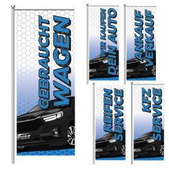 Fahnen, blau/weiß, MIT oder OHNE Hohlsaum 