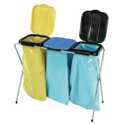 Garbage bag stand 3-fold stand with metal legs 