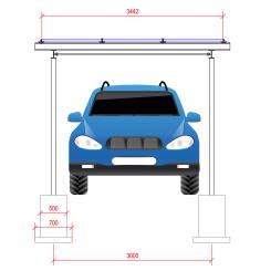 Solar Carport für 1 Fahrzeug, 5 KW on Grid 