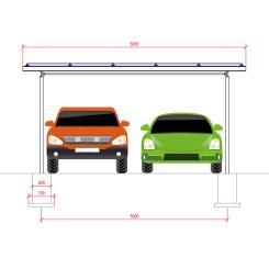 Solar Carport für 2 Fahrzeuge, 8 KW on Grid 