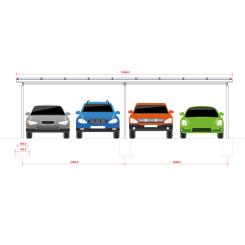 Solar Carport für 4 Fahrzeuge, 15 KW on Grid 