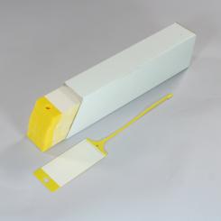 PP-Schlüsselanhänger gelb/weiß, 100 Stück gelb / weiß