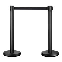 Barrier post made of stainless steel, black 