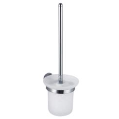 Toilettenbürstengarnitur – Glas & verchromt 