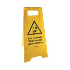 Warnschild "Bitte regelmäßig Hände waschen!" Bitte regelmäßig Hände waschen!