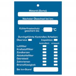 Kundendienst-Motorraumschild, 100 Stück 