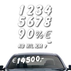 Kontur-Zahleln weiß "km" 