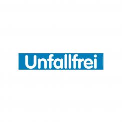 Slogan Sticker blue / white, 10 piece Unfallfrei