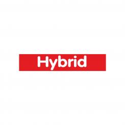 Hinweisschild "Hybrid" rot, 10 Stück Hybrid