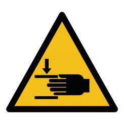 Warning Sign "Warning of hand injuries" Warnung vor Handverletzungen | Foil