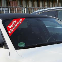 Trapeze Sticker "Inspected Used Cars" red / white 