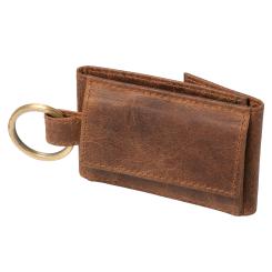 Key ring mini purse, leather 