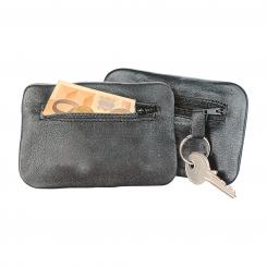 Schlüsseltasche aus Leder, schwarz 