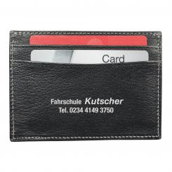 Card pocket, leather, black 