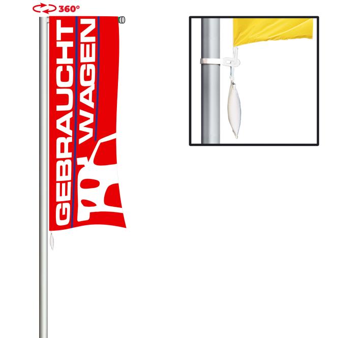 Flagpole with rotating arm