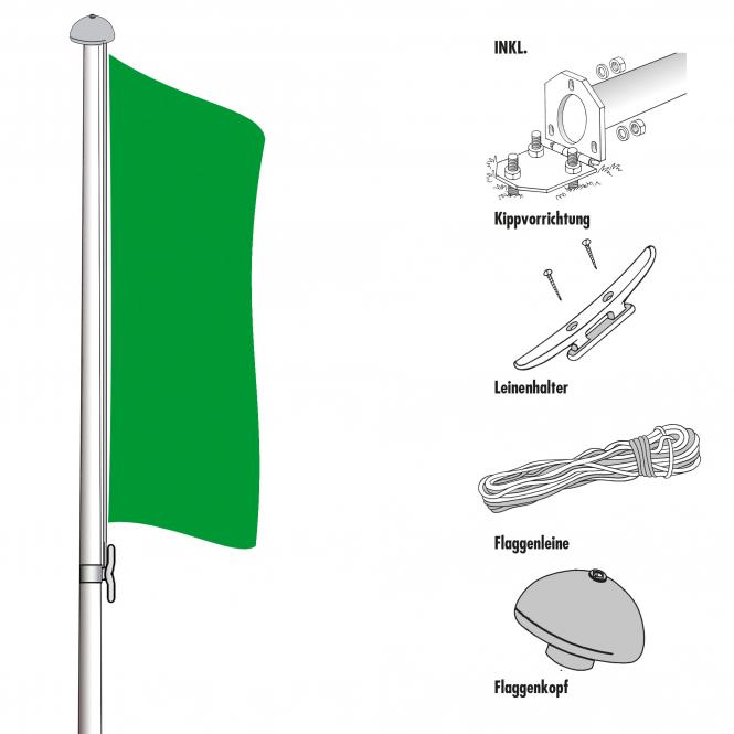 Flagpoles for outdoor use | with external hoisting device | 12,00 m