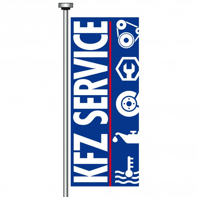 Flag "KFZ-Service" red/blue