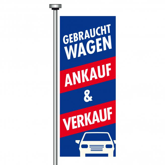 Flag "Ankauf & Verkauf" red/blue