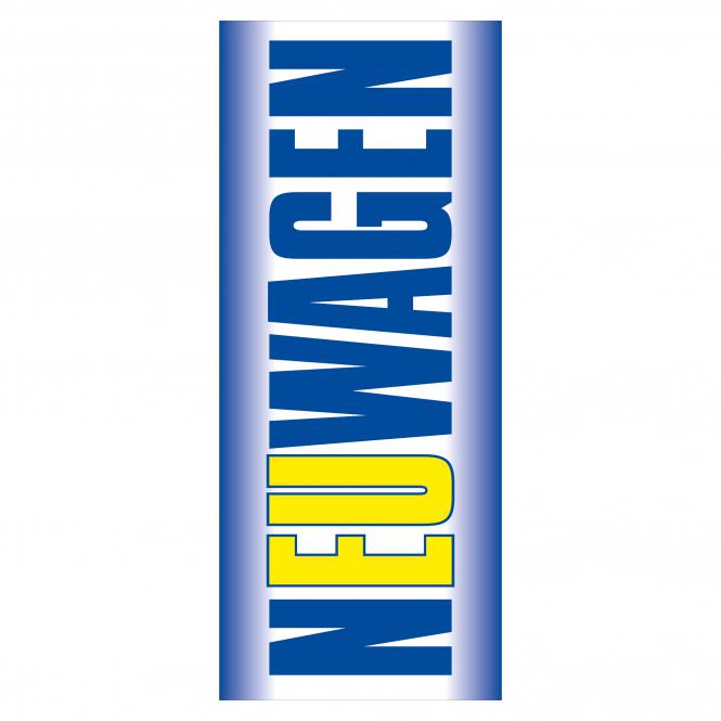 Fahne "Neuwagen", blau / gelb