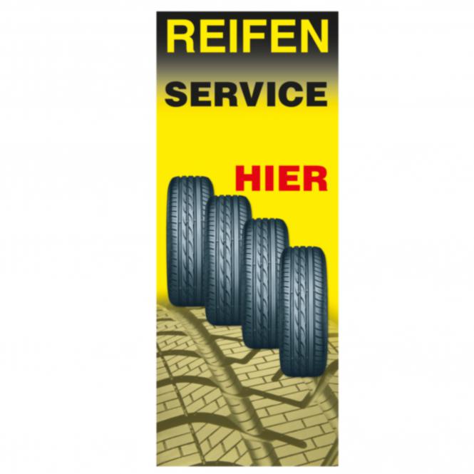 Fahne Reifen Service, 120 x 300 cm
