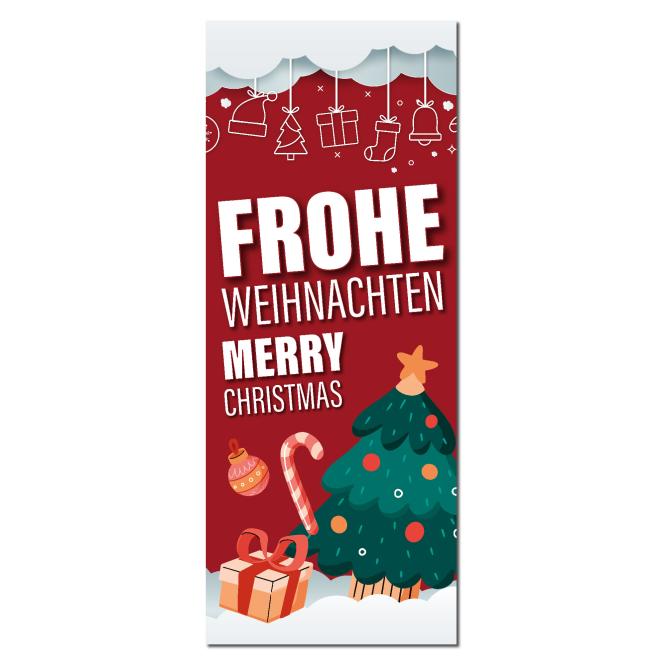 Flags "Christmas" | Frohe Weihnachten + Merry Christmas | 150 x 400 cm