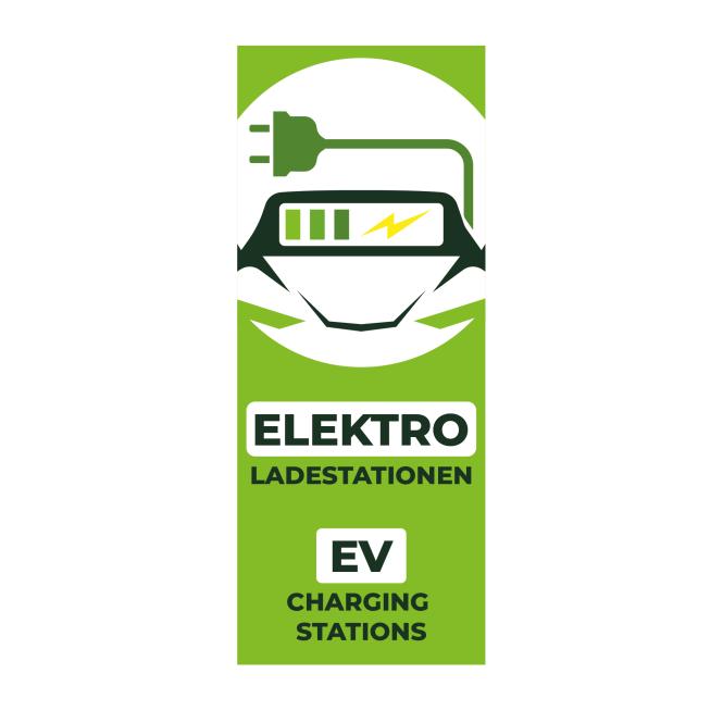 Fahne "Elektro Tankstelle" 150 x 400 cm