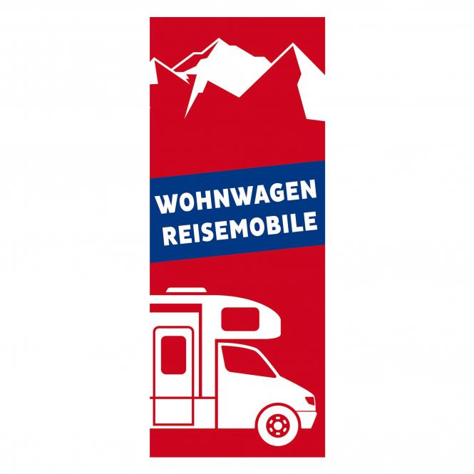 Fahne Wohnwagen & Reisemobile rot/blau