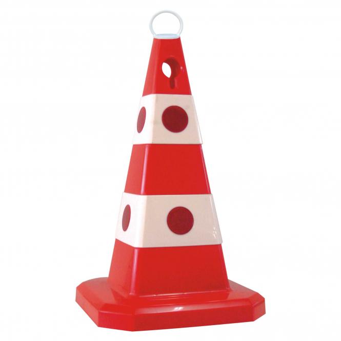 Traffic Cone, large reflectors, add. foot | red