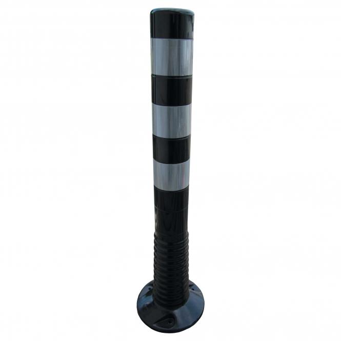 Flexipfosten, schwarz, m. silber Streifen | 750 mm