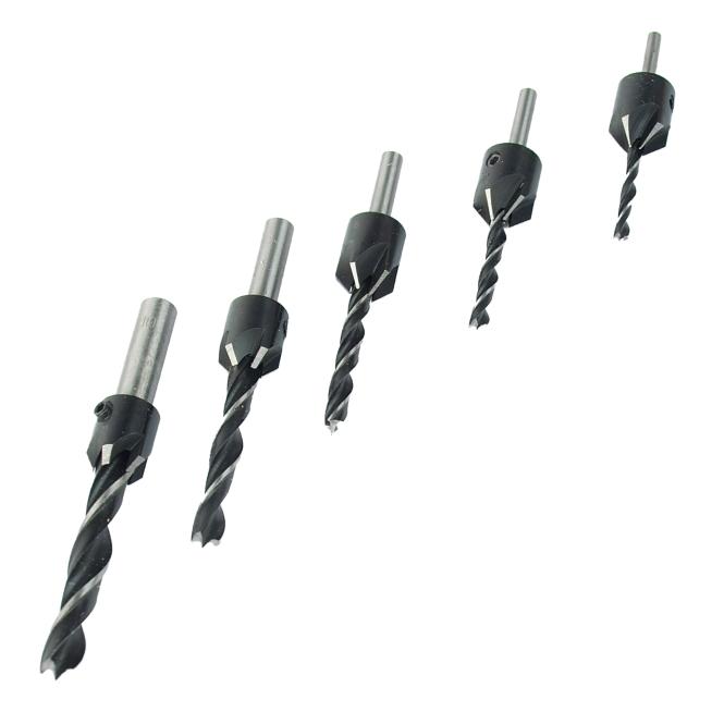 wood drill set with countersink 5 pcs