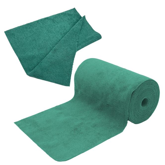 Rolls of microfibre cloths, 75pcs, green