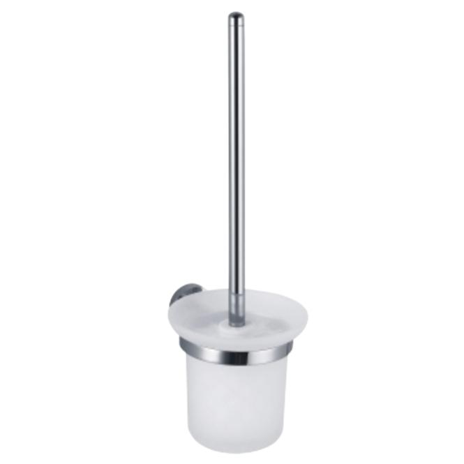 Toilettenbürstengarnitur – Glas & verchromt