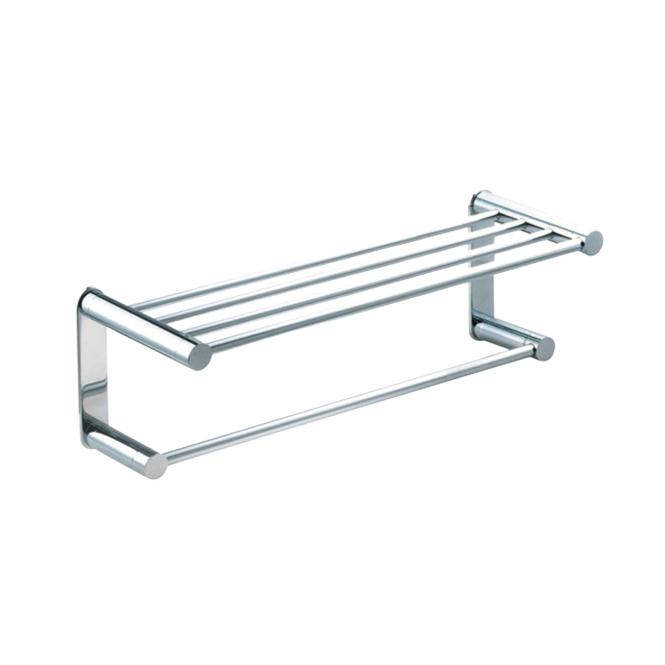 Towel rack with shelf – chrome-plated