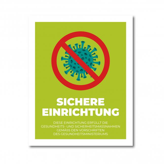 Aufkleber "Sichere Einrichtung", ca. 200 x 250 mm