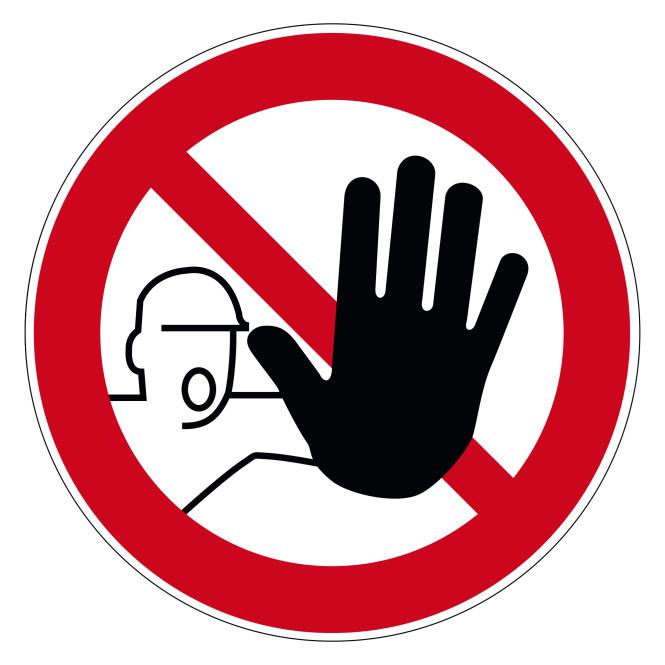 Prohibition Signs according to ASR A1.3 and DIN EN | D-P006 - Zutritt für Unbefugte verboten | Alu-Dibond
