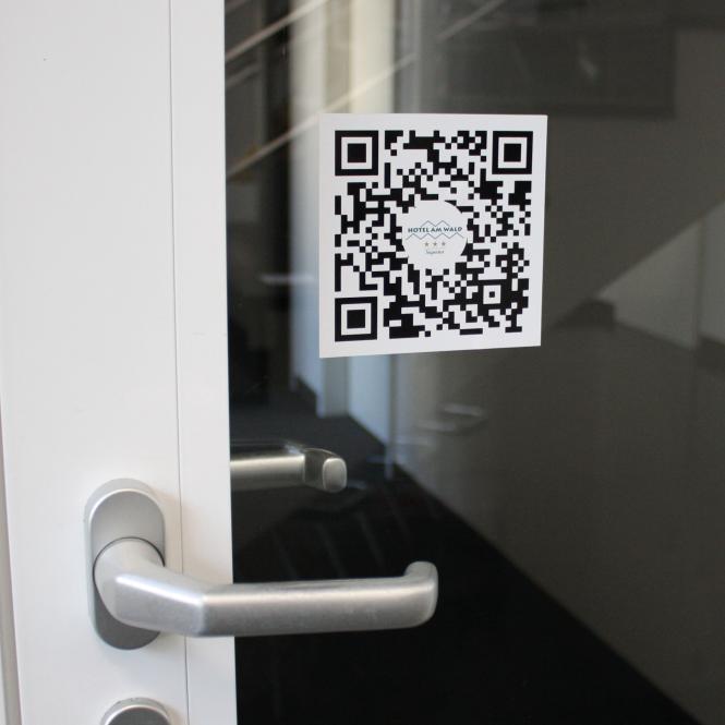 QR codes, personalised from PVC film, white