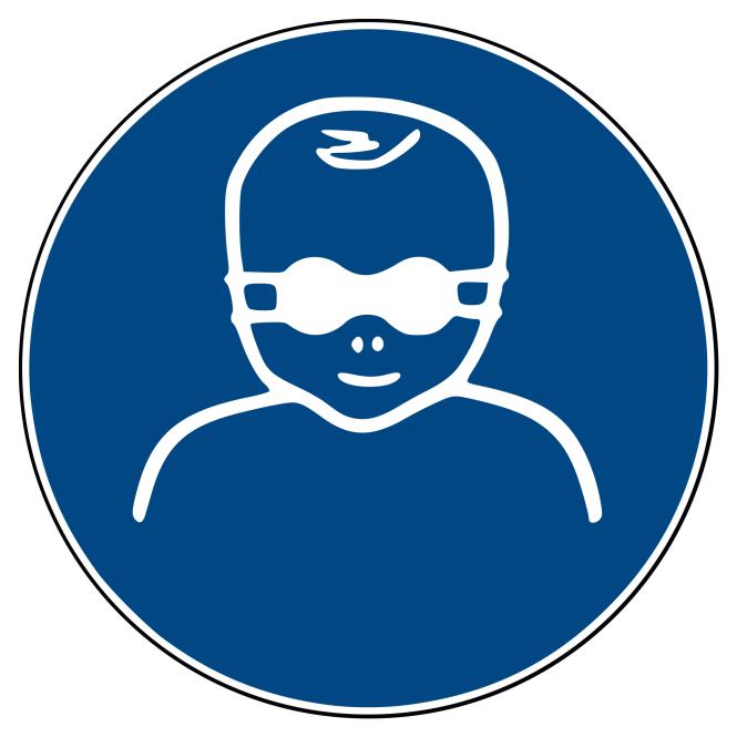 Mandatory Signs according to ASR A1.3 and DIN EN | Augenabschirmung für Patienten tragen | Foil