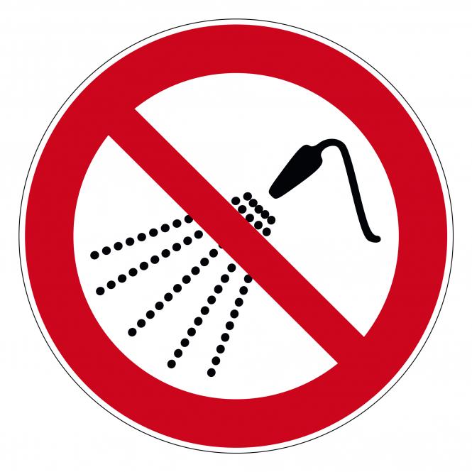 Verbotsschilder nach ASR A1.3 und DIN EN 7010 | P016 - Mit Wasser spritzen verboten | Kunststoff