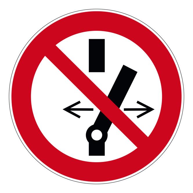 Prohibition Signs according to ASR A1.3 and DIN EN | Schalten verboten | Foil