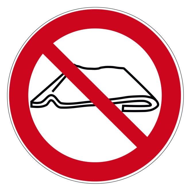 Prohibition Signs according to ASR A1.3 and DIN EN | D-P034-Nicht falten oder zusammenschiebe | Foil