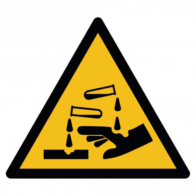 Warning Signs according to ASR A1.3 and DIN EN ISO | Warnung vor ätzenden Stoffen | Plastic