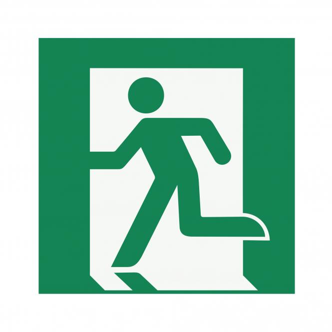 Safety Signs according to ASR A1.3, DIN EN ISO7010 | Rettungsweg/Notausgang (links) | Foil