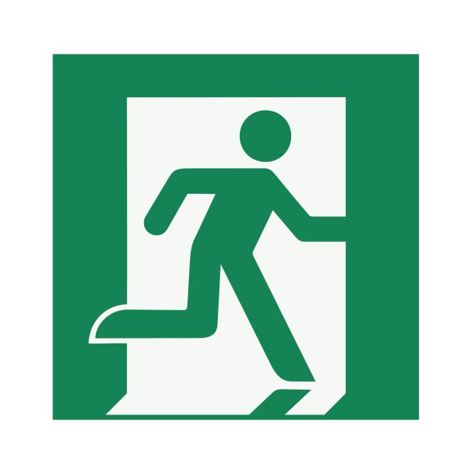 Rettungszeichen nach ASR A1.3 & DIN EN ISO 7010 | Rettungsweg/Notausgang (rechts) | Folie