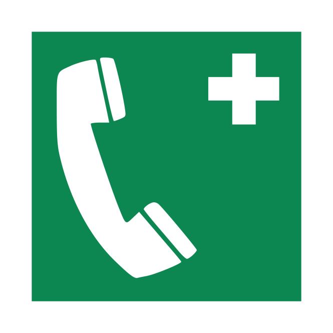 Safety Signs according to ASR A1.3, DIN EN ISO7010 | Notruftelefon | Foil